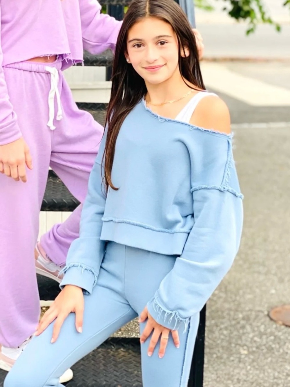 Katie J NYC off the shoulder sweater